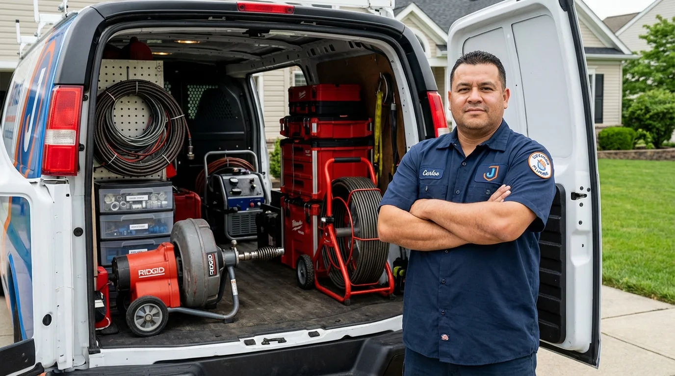 Professional drain cleaning equipment and Johns Plumbing LLC plumber in Coffeyville