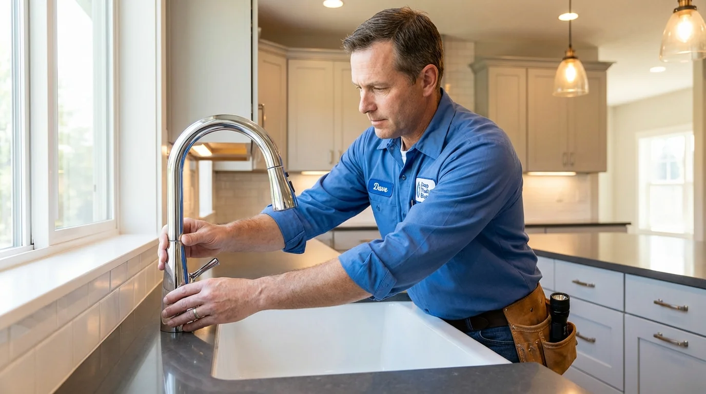 Kitchen faucet installation by Johns Plumbing LLC in Coffeyville