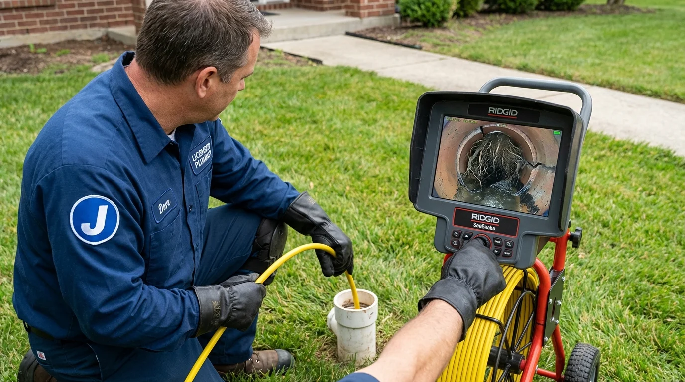 Sewer camera inspection being performed by Johns Plumbing LLC in Coffeyville